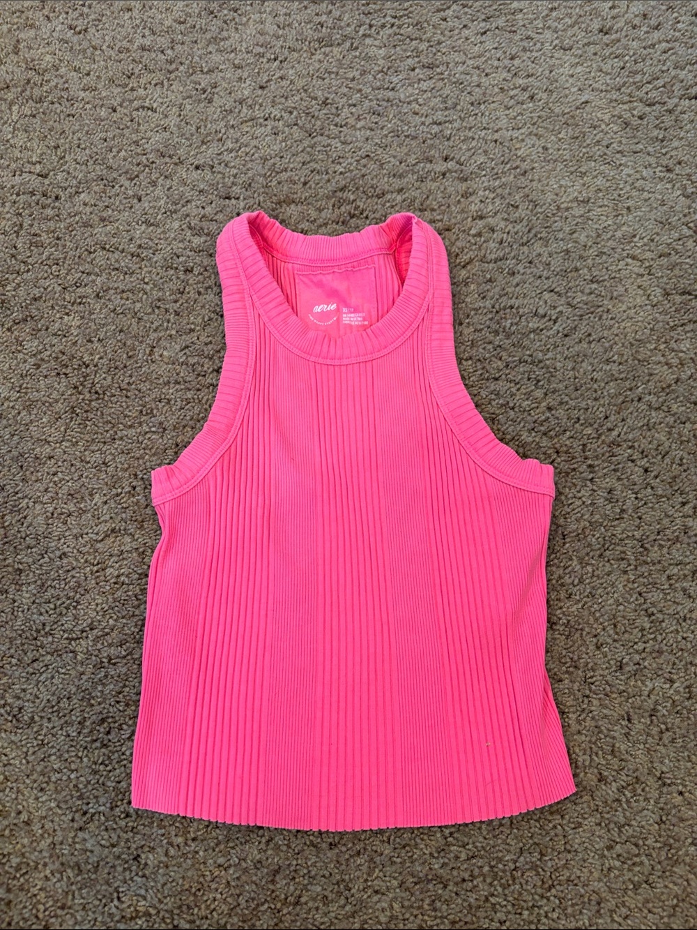 aerie Ribbed Tank Top - Hot Pink